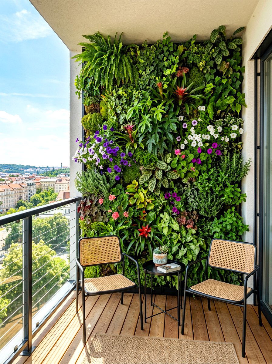 Vertical Garden Balcony Nook - 30 balcony seating nook ideas
