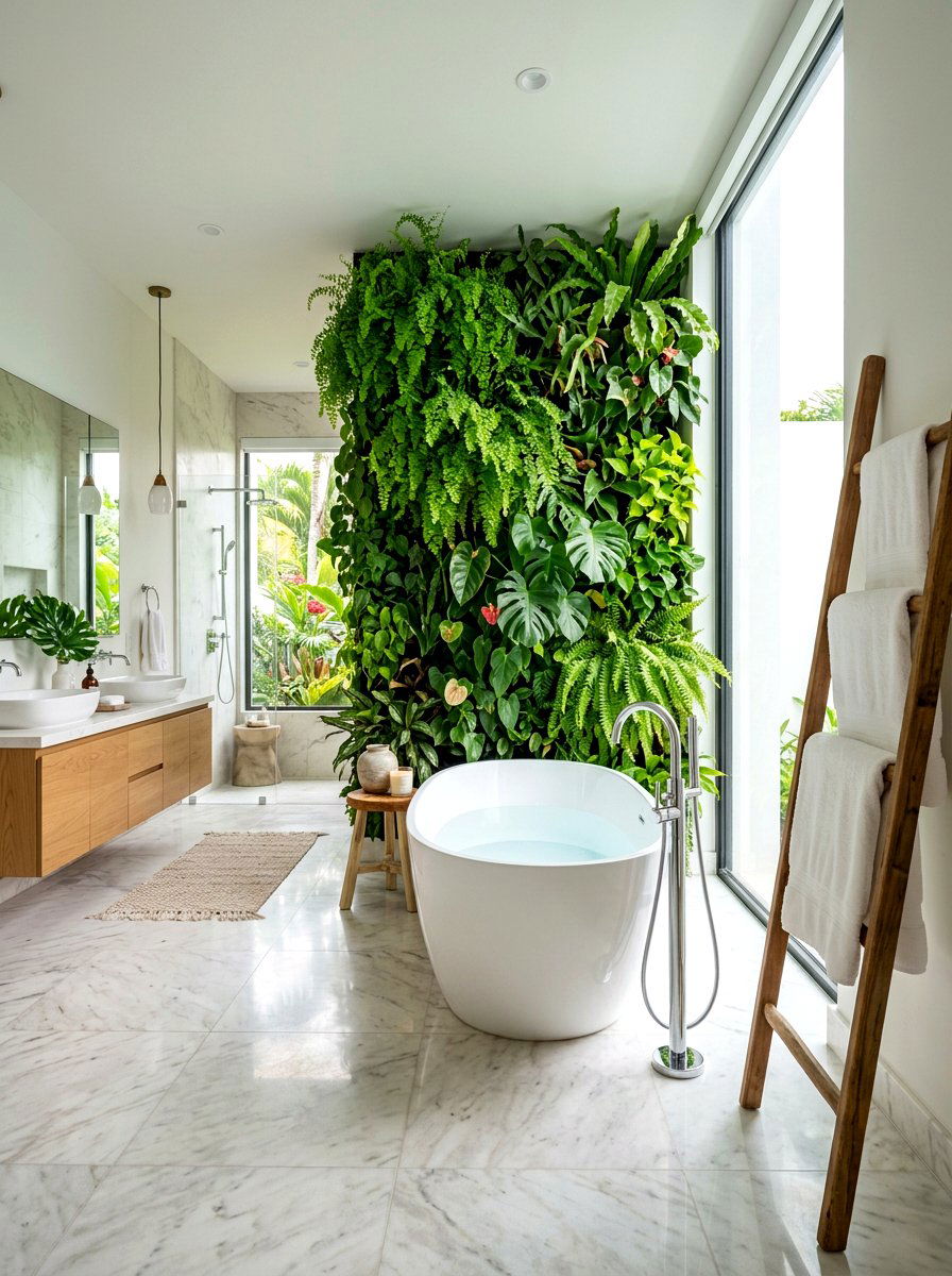 Vertical Garden Bathroom Wall - 30 spa corner ideas