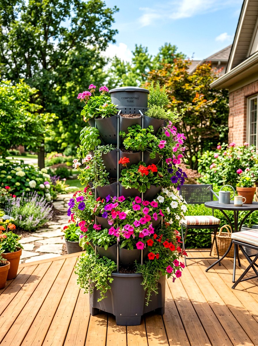 Vertical Garden Compost Planter - 30 compost station ideas