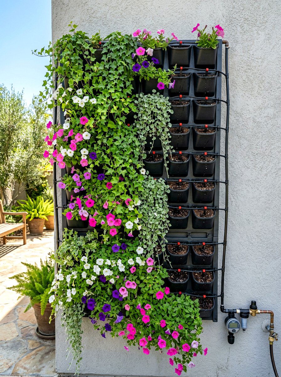 Vertical Garden Drip Irrigation - 30 greenhouse watering setup ideas