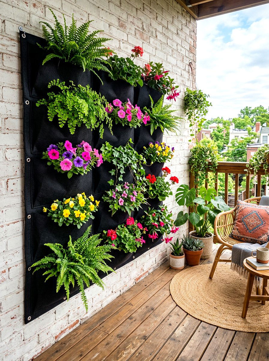 Vertical Garden Felt Pockets - 30 living wall ideas