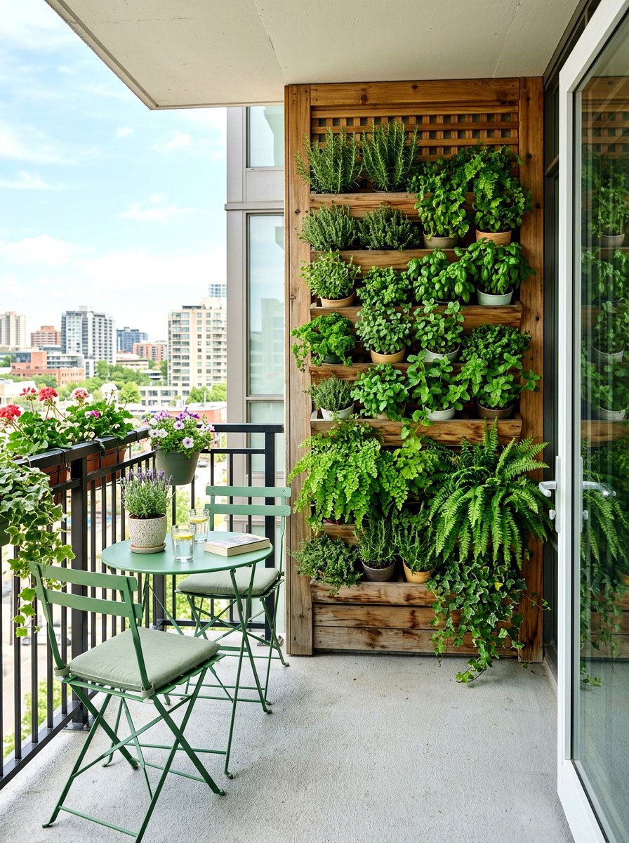 Vertical Garden For Balcony - 30 balcony cafe apartment ideas