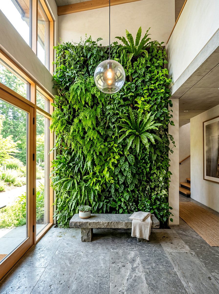 Vertical Garden Foyer - 30 foyer accent wall ideas