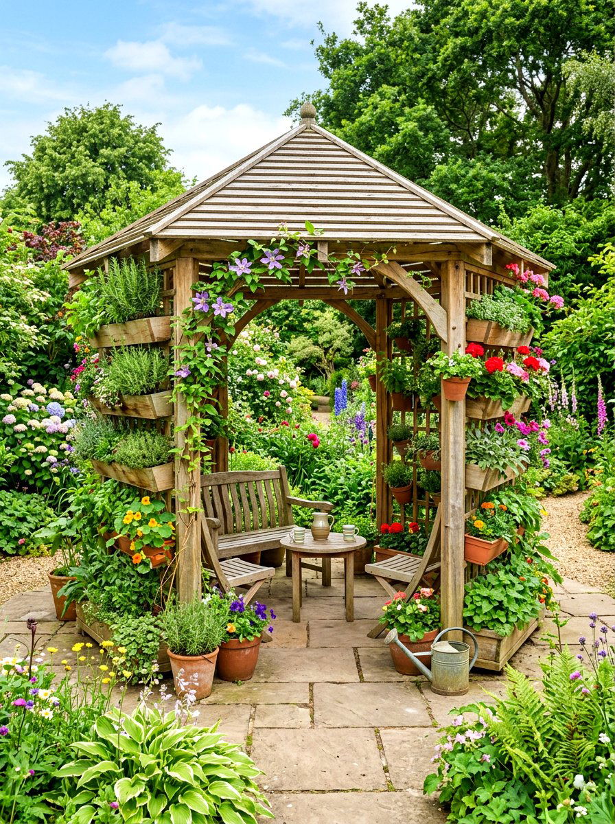 Vertical Garden Gazebo - 30 gazebo decorating ideas