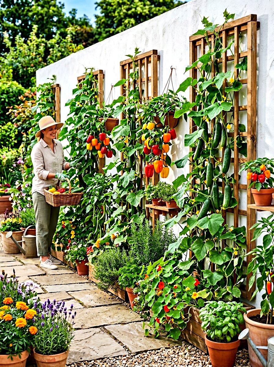 Vertical Garden Harvest - 30 vegetable garden harvest ideas