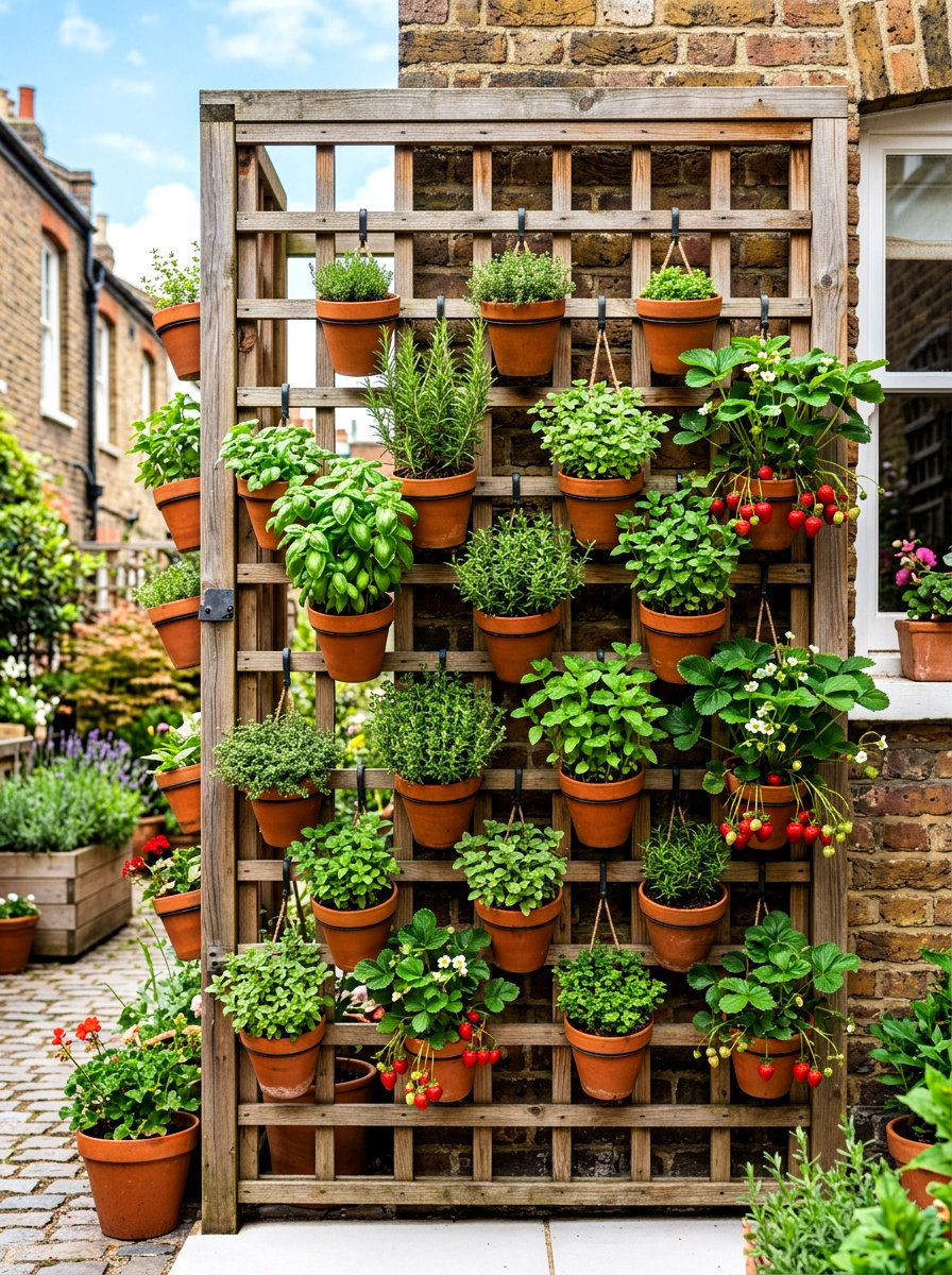Vertical Garden Lattice Wall - 30 lattice fence ideas