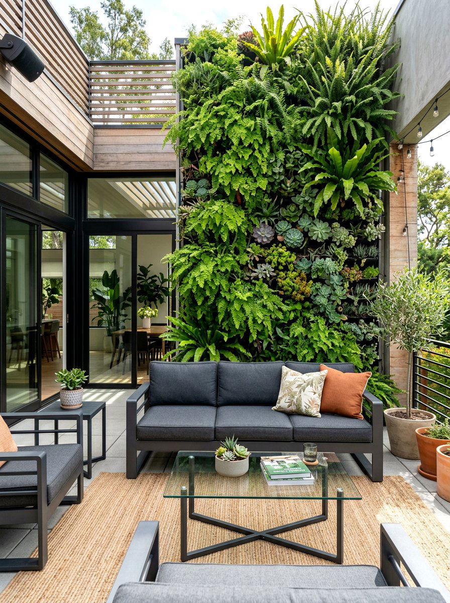 Vertical Garden Living Wall - 30 boutique hotel patio ideas