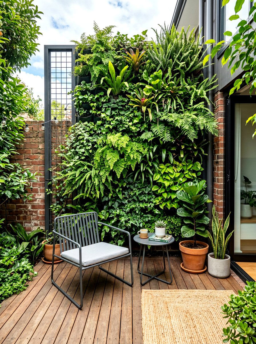 Vertical Garden Nook - 30 meditation backyard corner ideas