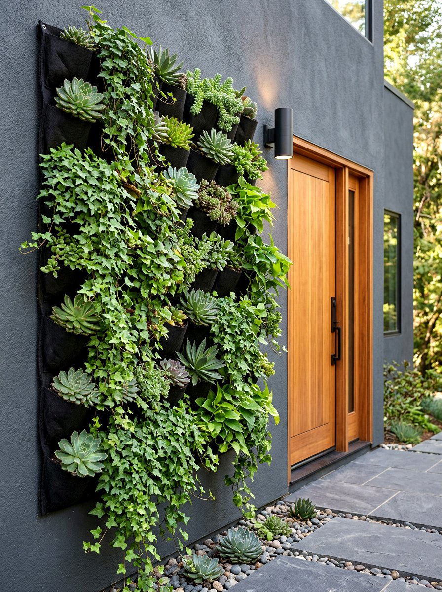 Vertical Garden On Side Wall - 30 side entry curb appeal ideas