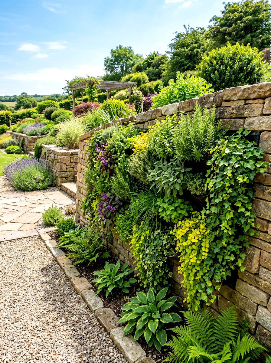 Vertical Garden Retaining Wall - 30 retaining wall flower bed ideas