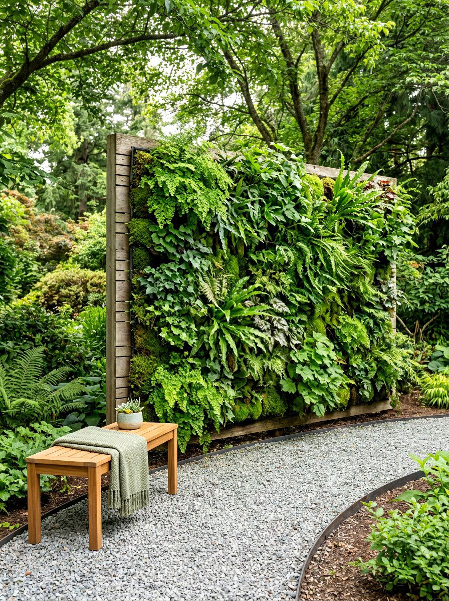 Vertical Garden Shade Wall - 30 shaded backyard ideas
