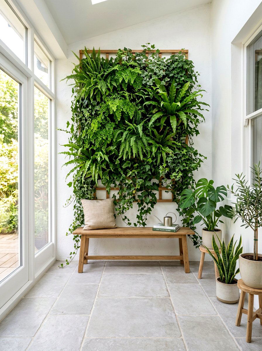 Vertical Garden Sunroom Display - 30 small sunroom ideas