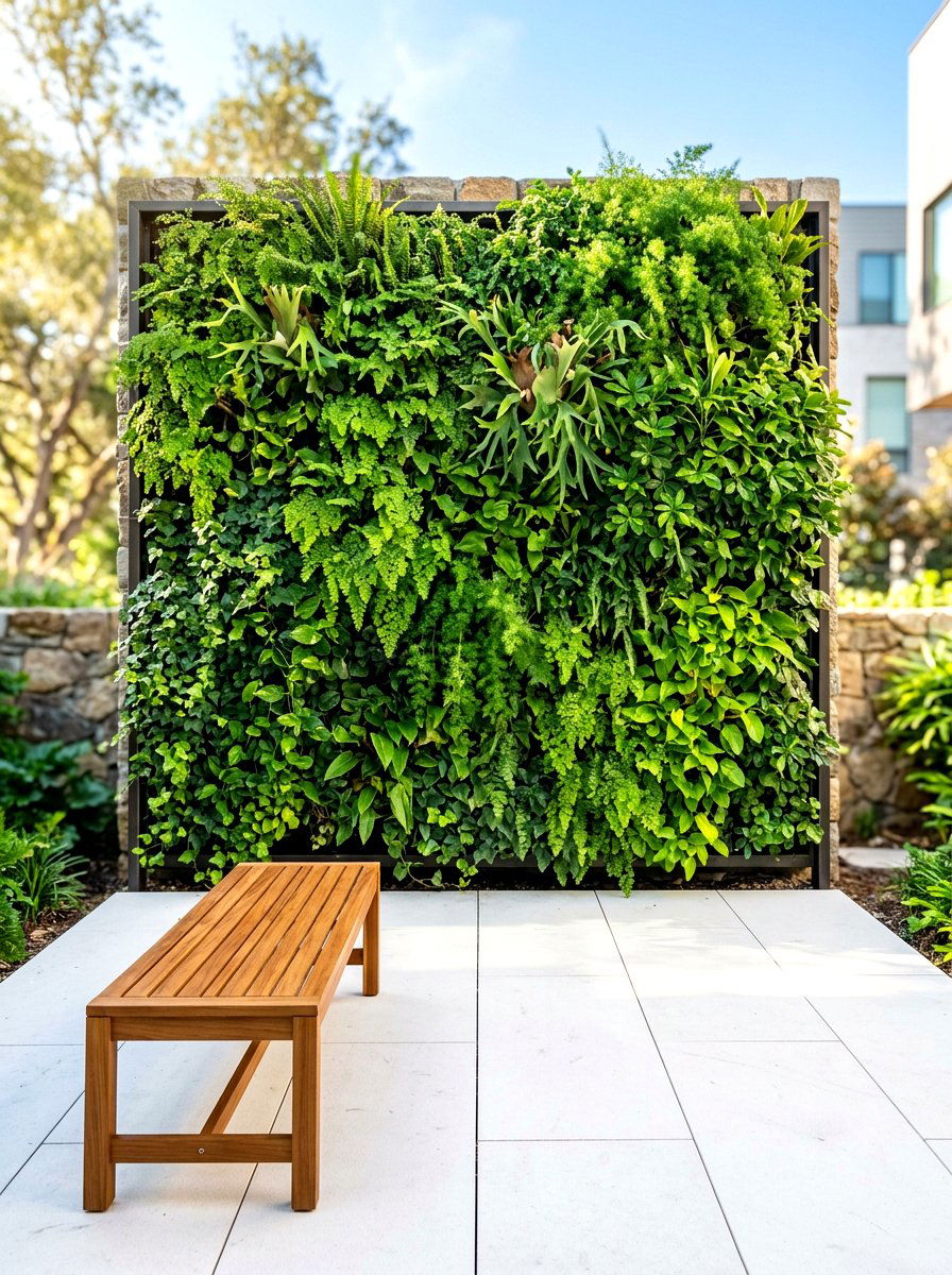 Vertical Garden Wall - 30 courtyard patio ideas