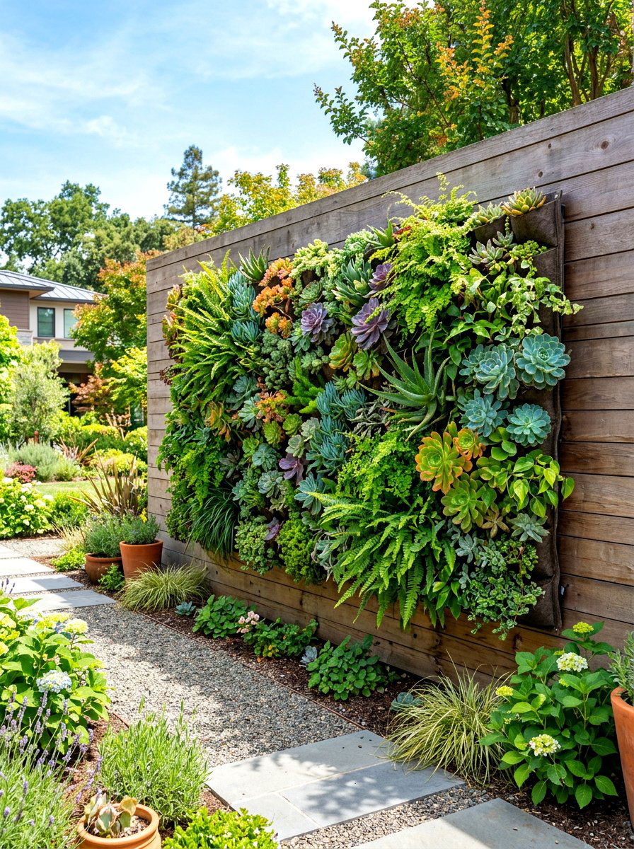 Vertical Garden Wall - 30 entertainer backyard ideas