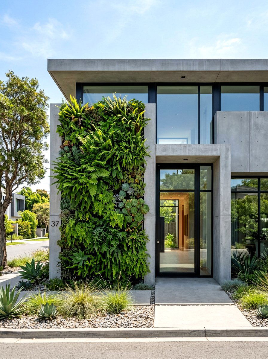 Vertical Garden Wall - 30 front facade makeover ideas
