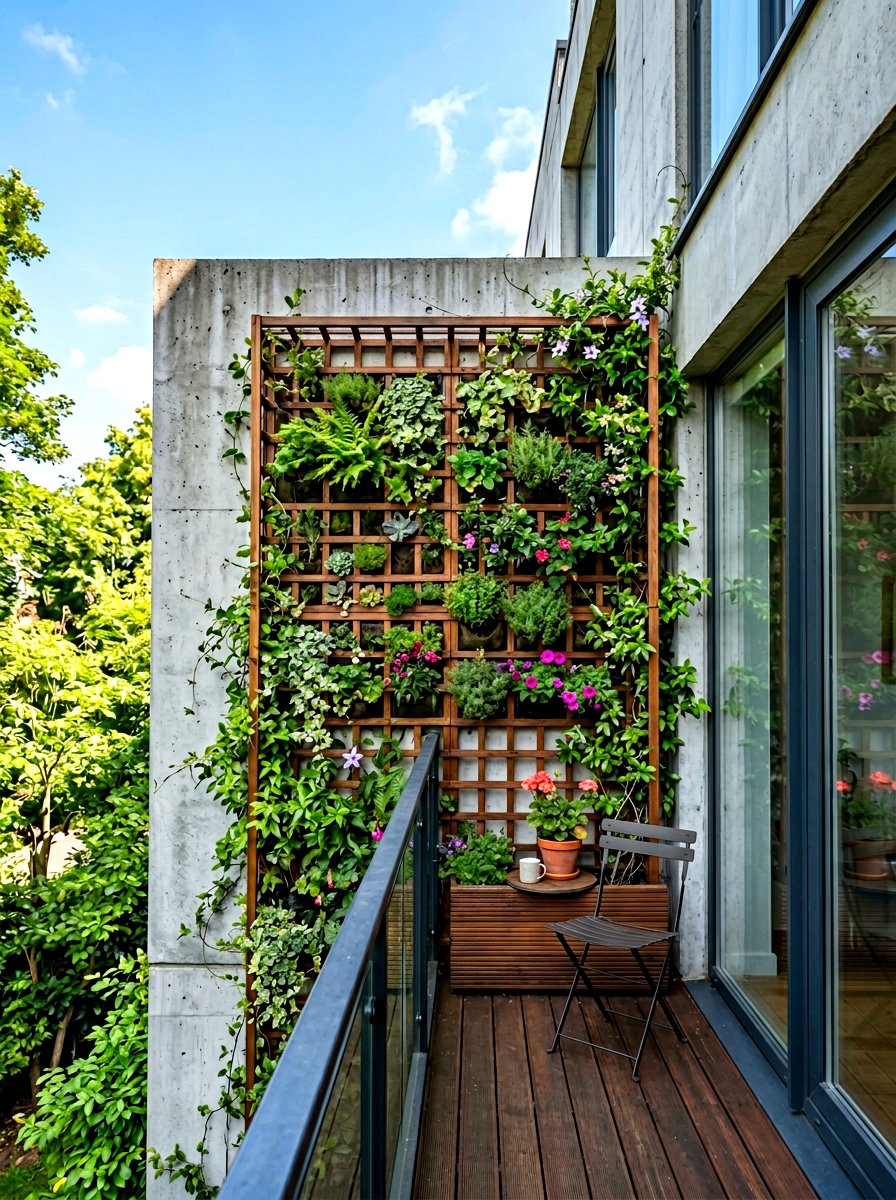 Vertical Garden Wall - 30 Juliet balcony decor ideas