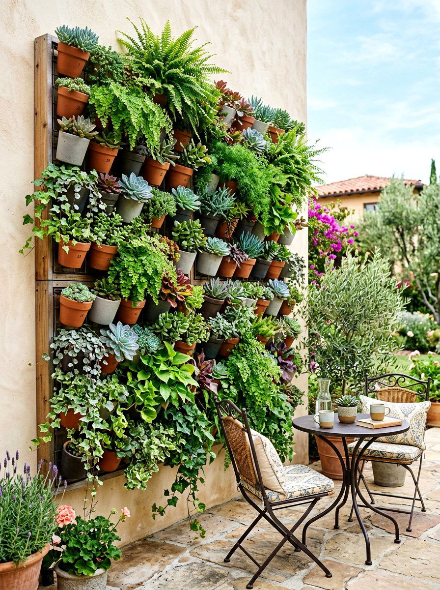 Vertical Garden Wall - 30 patio privacy ideas