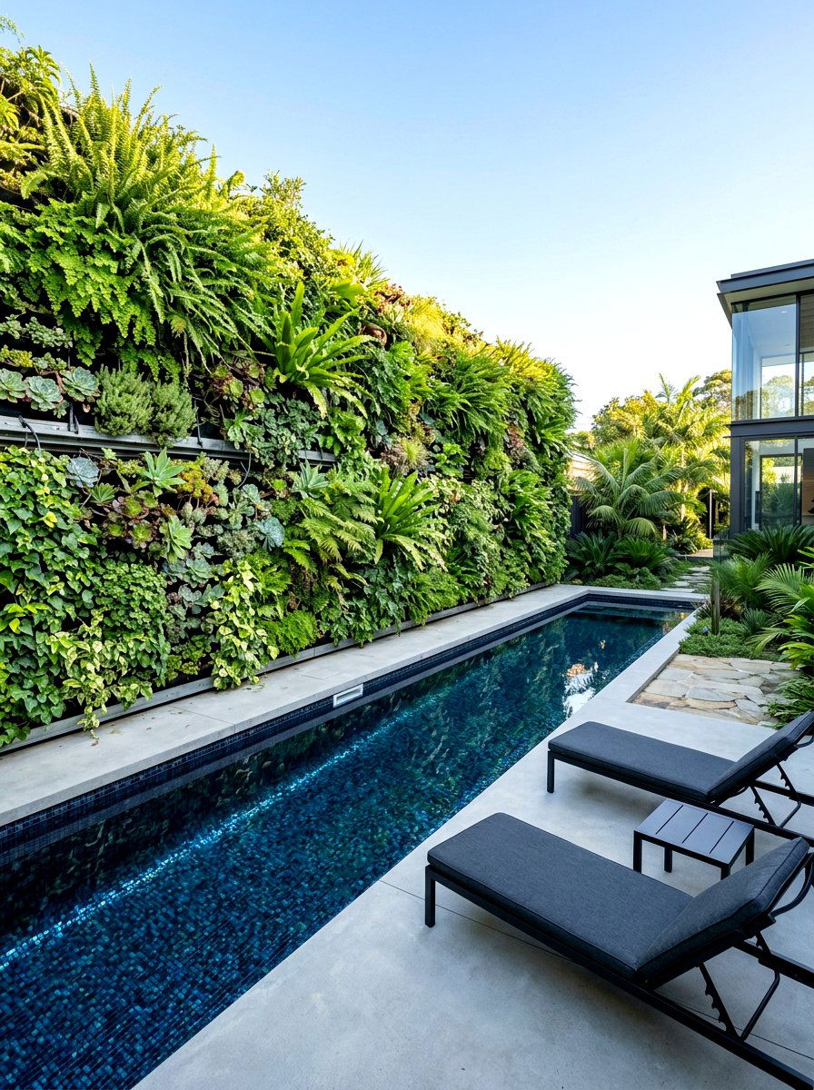Vertical Garden Wall - 30 pool privacy ideas