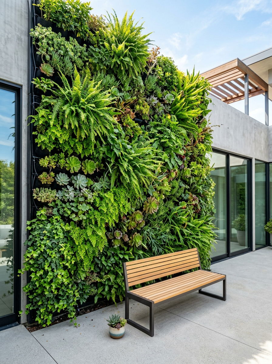 Vertical Garden Wall - 30 rooftop deck ideas