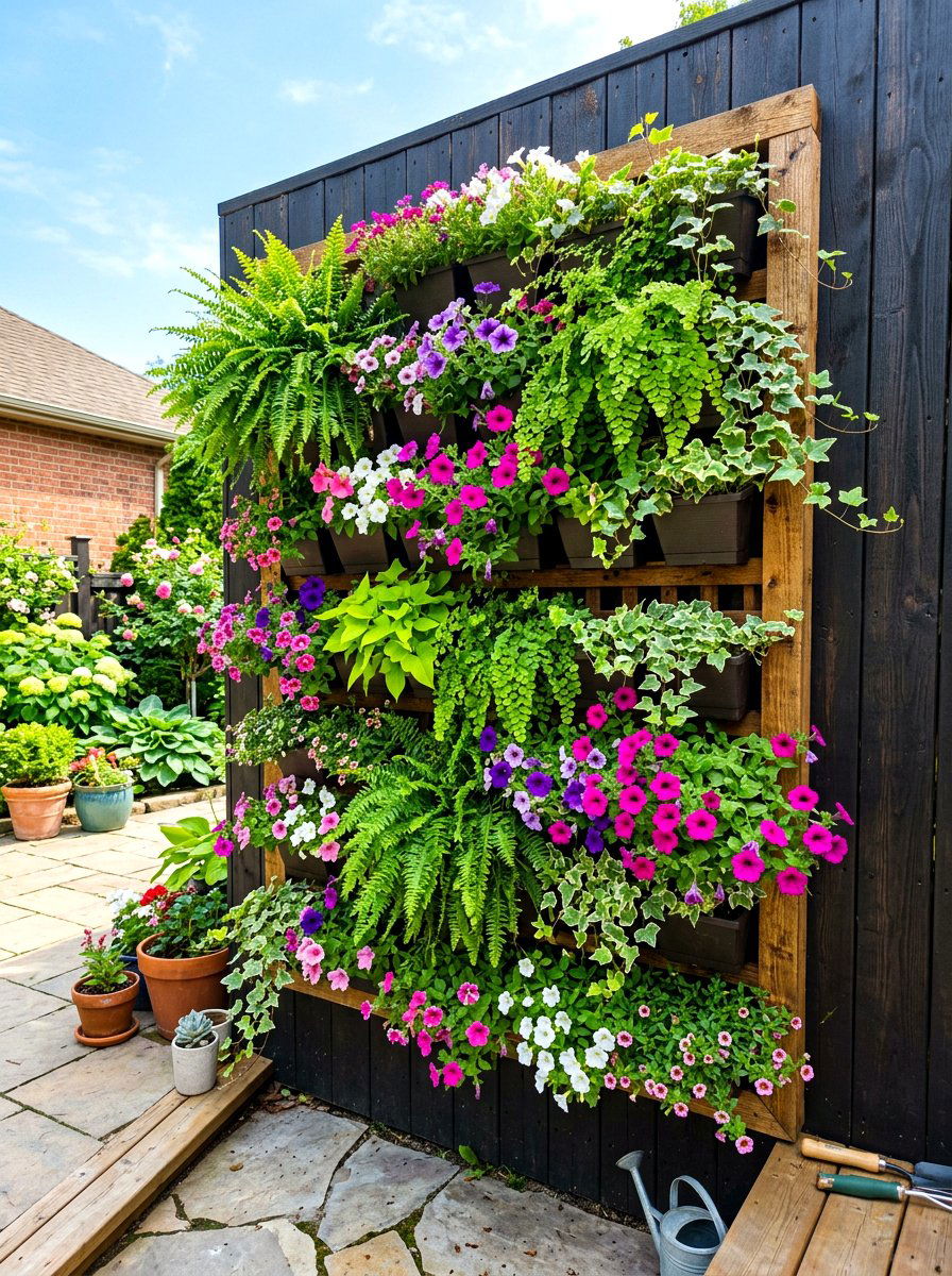 Vertical Garden Wall - 30 backyard garden ideas
