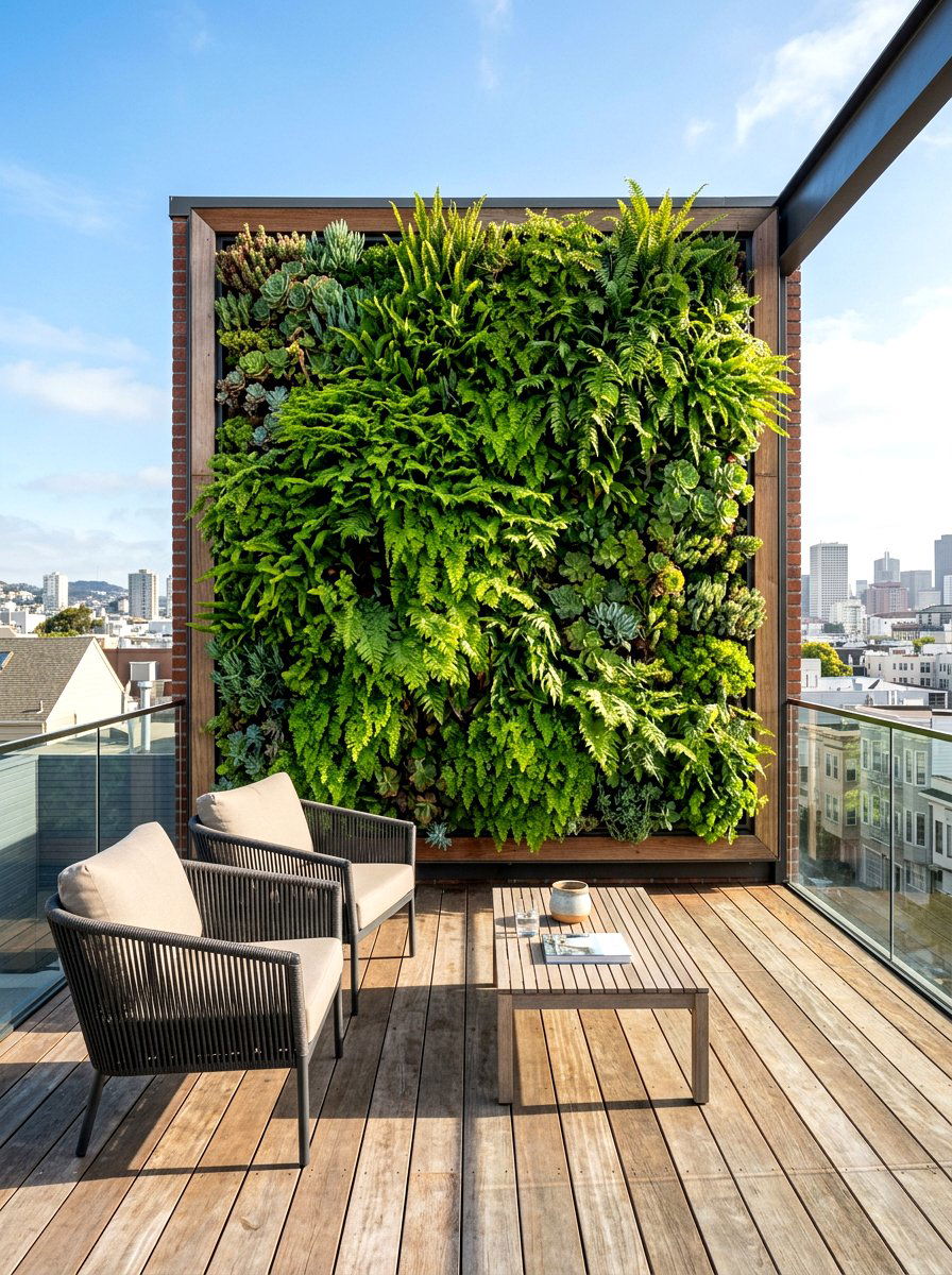 Vertical Garden Wall - 30 rooftop patio garden ideas