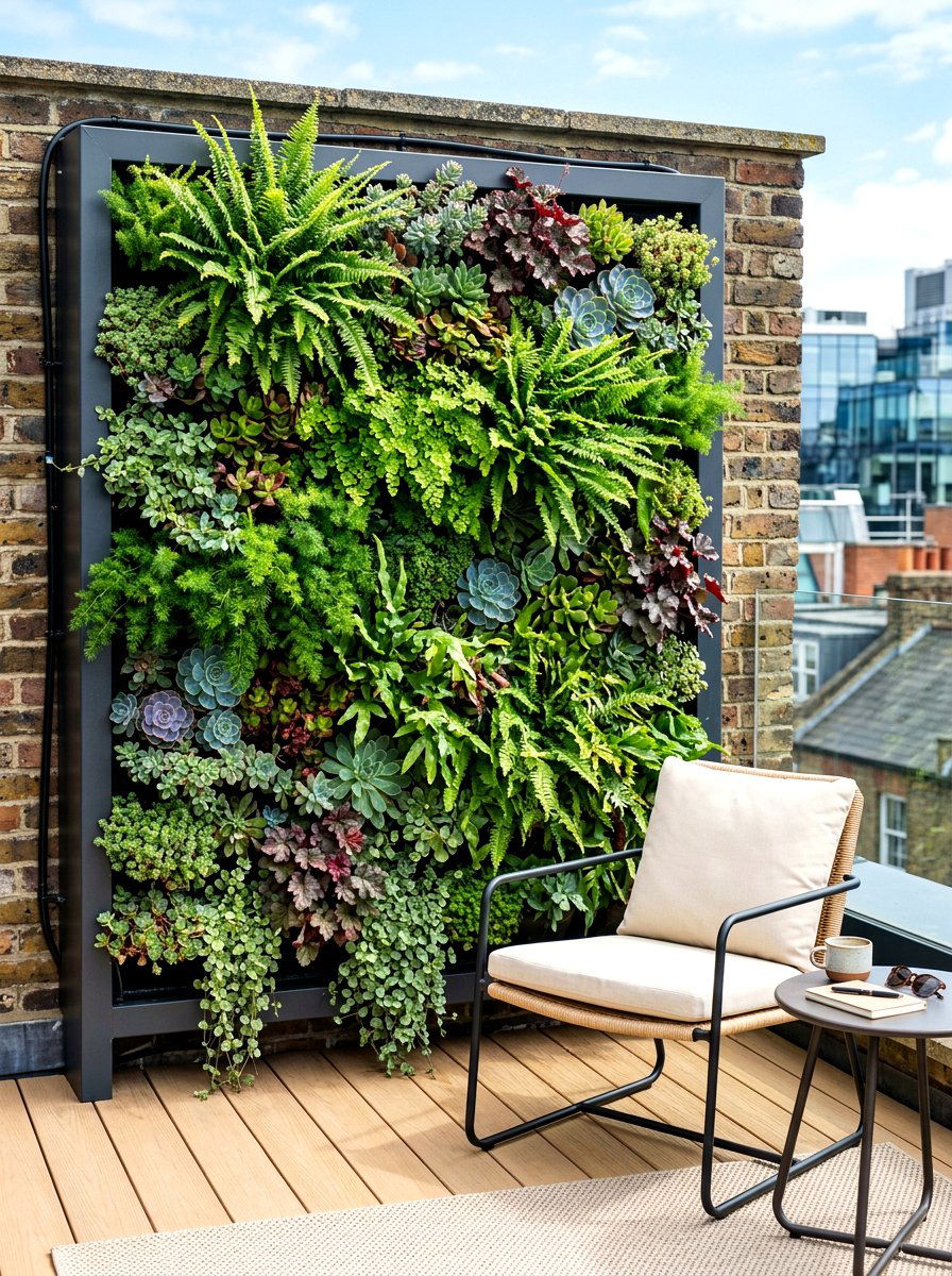 Vertical Garden Wall - 30 rooftop privacy screen ideas