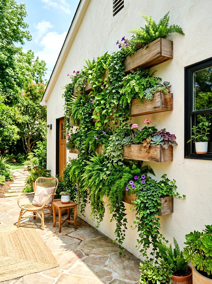 Vertical Garden Wall - 30 shaded side yard ideas
