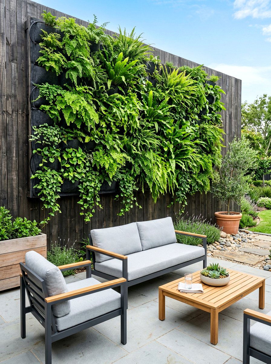 Vertical Garden Wall - 30 small backyard ideas