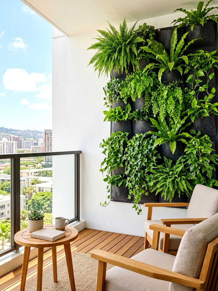 Vertical Garden Wall - 30 small apartment balcony garden ideas