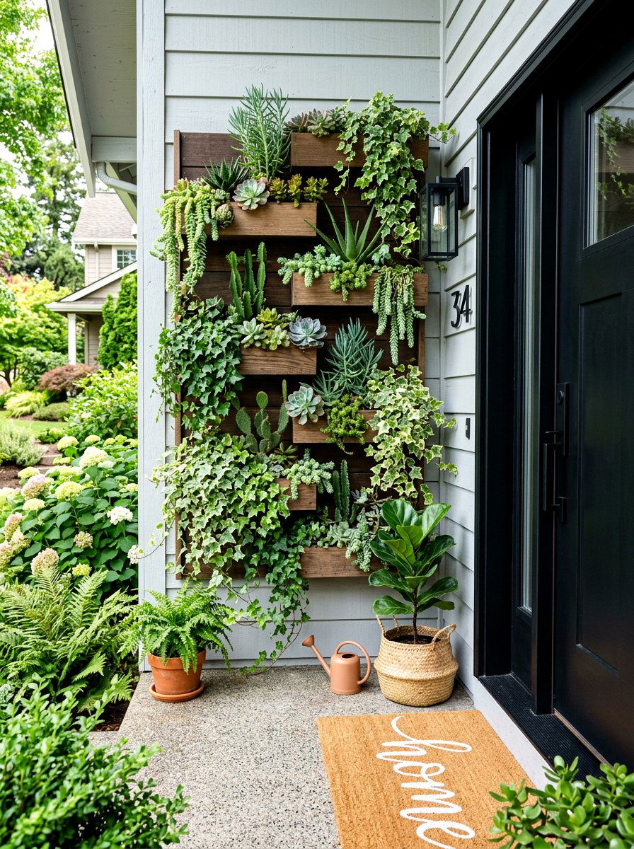 Vertical Garden Wall - 30 small front porch ideas