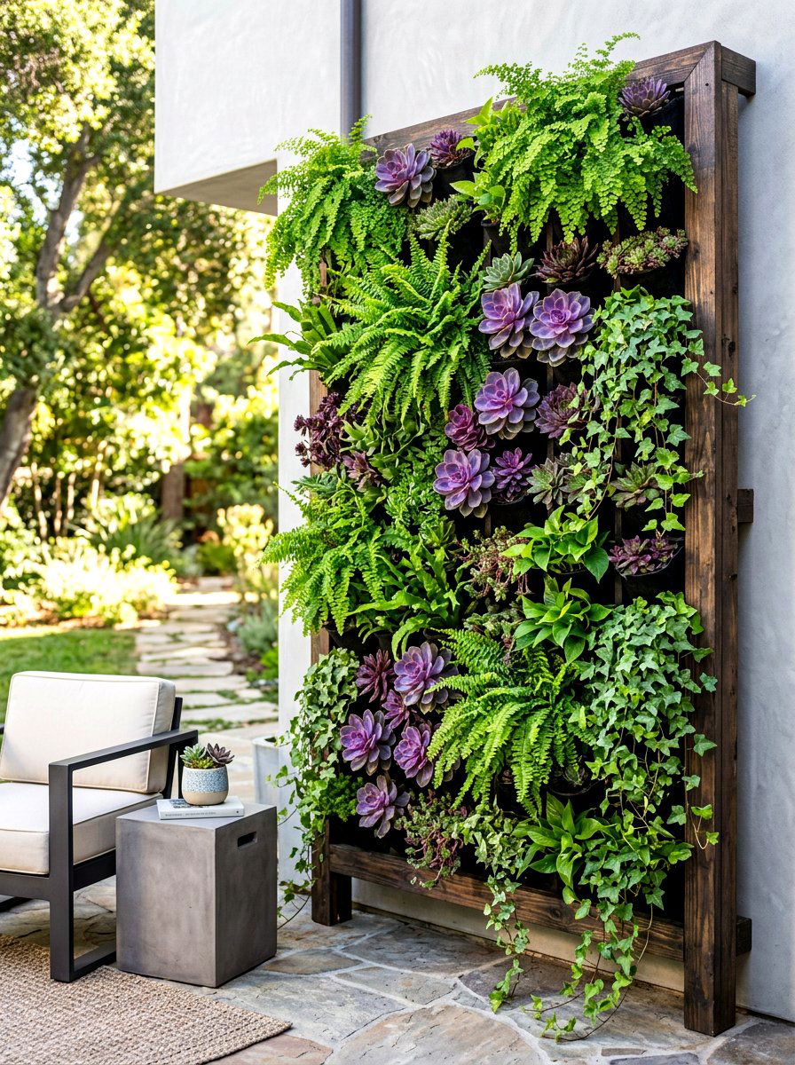 Vertical Garden Wall - 30 small yard landscaping ideas