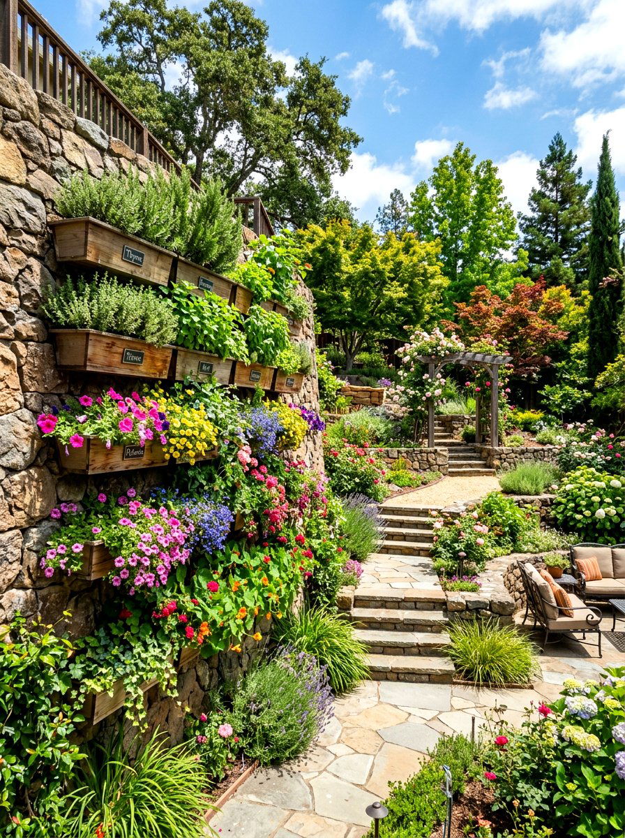 Vertical Garden Wall - 30 tiered backyard ideas