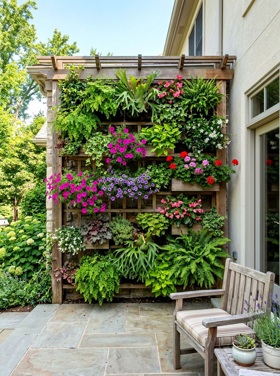 Vertical Garden Wall - 30 backyard hosting ideas