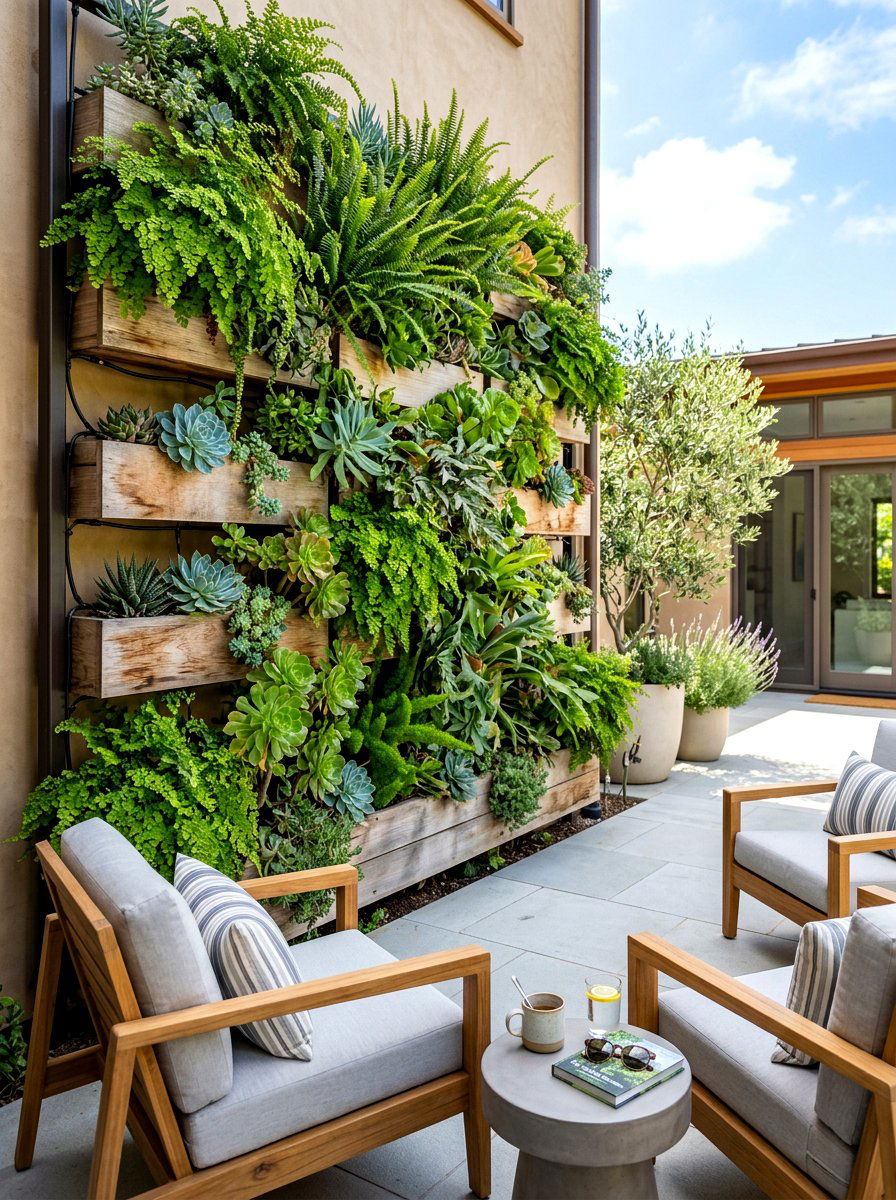 Vertical Garden Wall - 30 Pinterest backyard makeover ideas