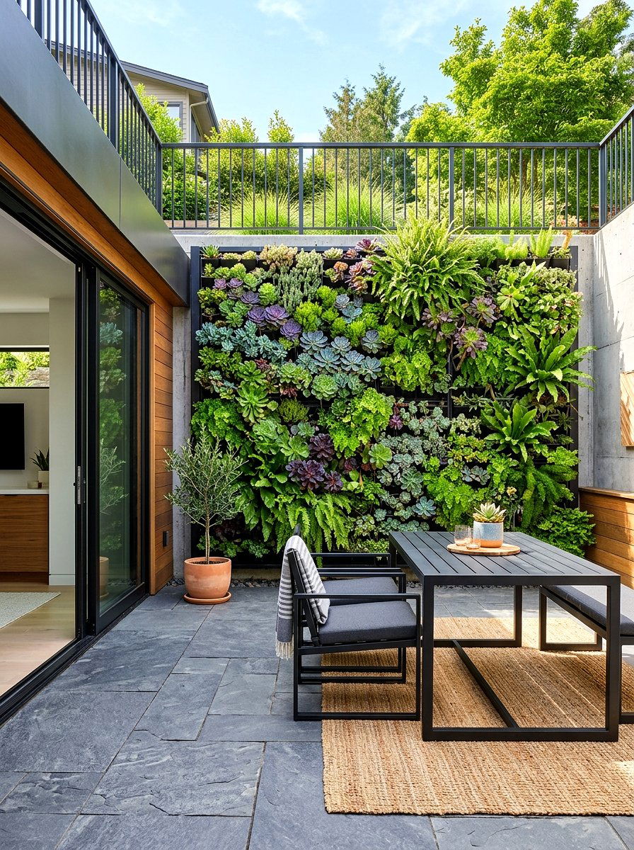 Vertical Garden Wall Patio - 30 walkout basement patio ideas