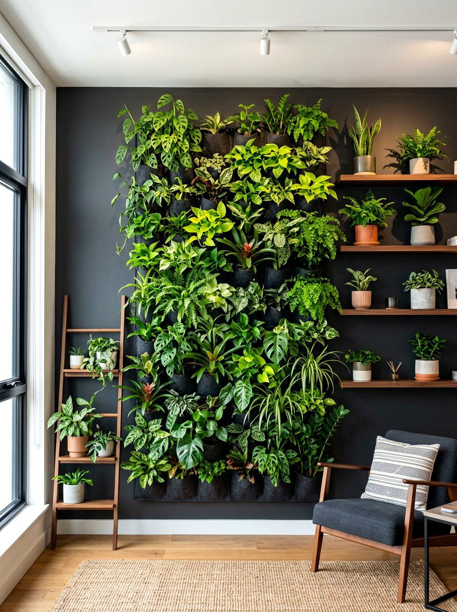 Vertical Garden Wall Shelf - 30 bedroom plant shelf ideas