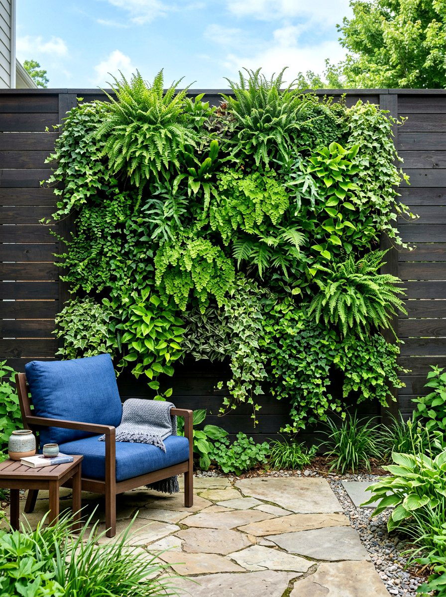 Vertical Green Wall - 30 meditation garden ideas