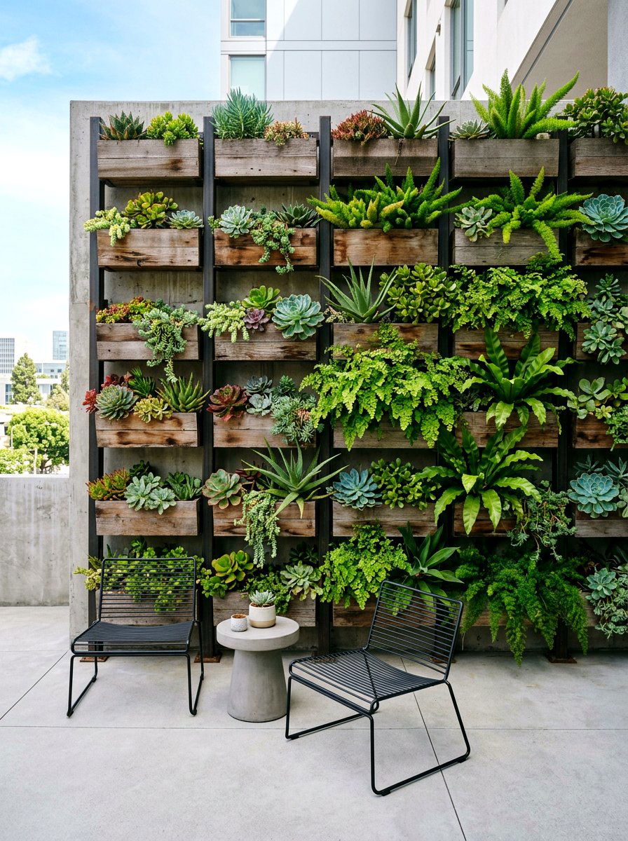 Vertical Greenery Wall Garden - 30 patio decorating ideas