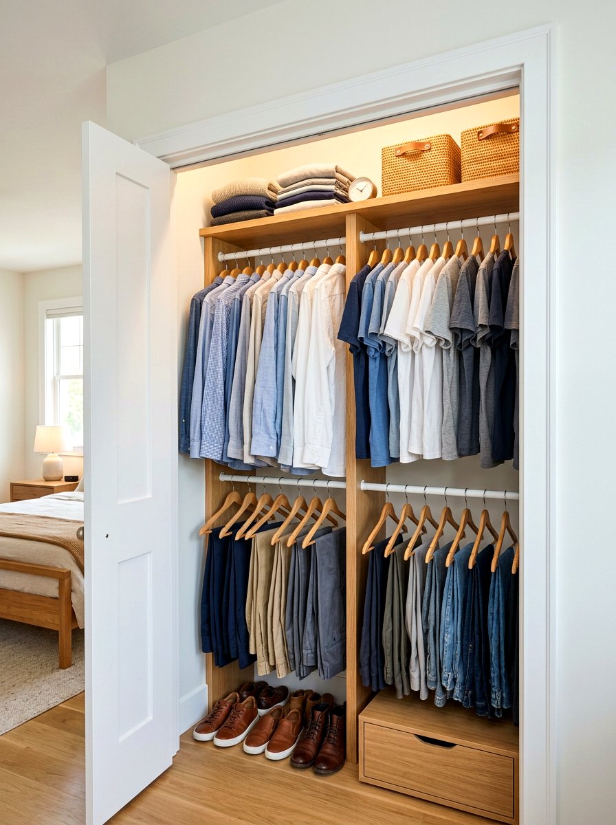 Vertical Hanging Rod - 30 micro closet organization ideas