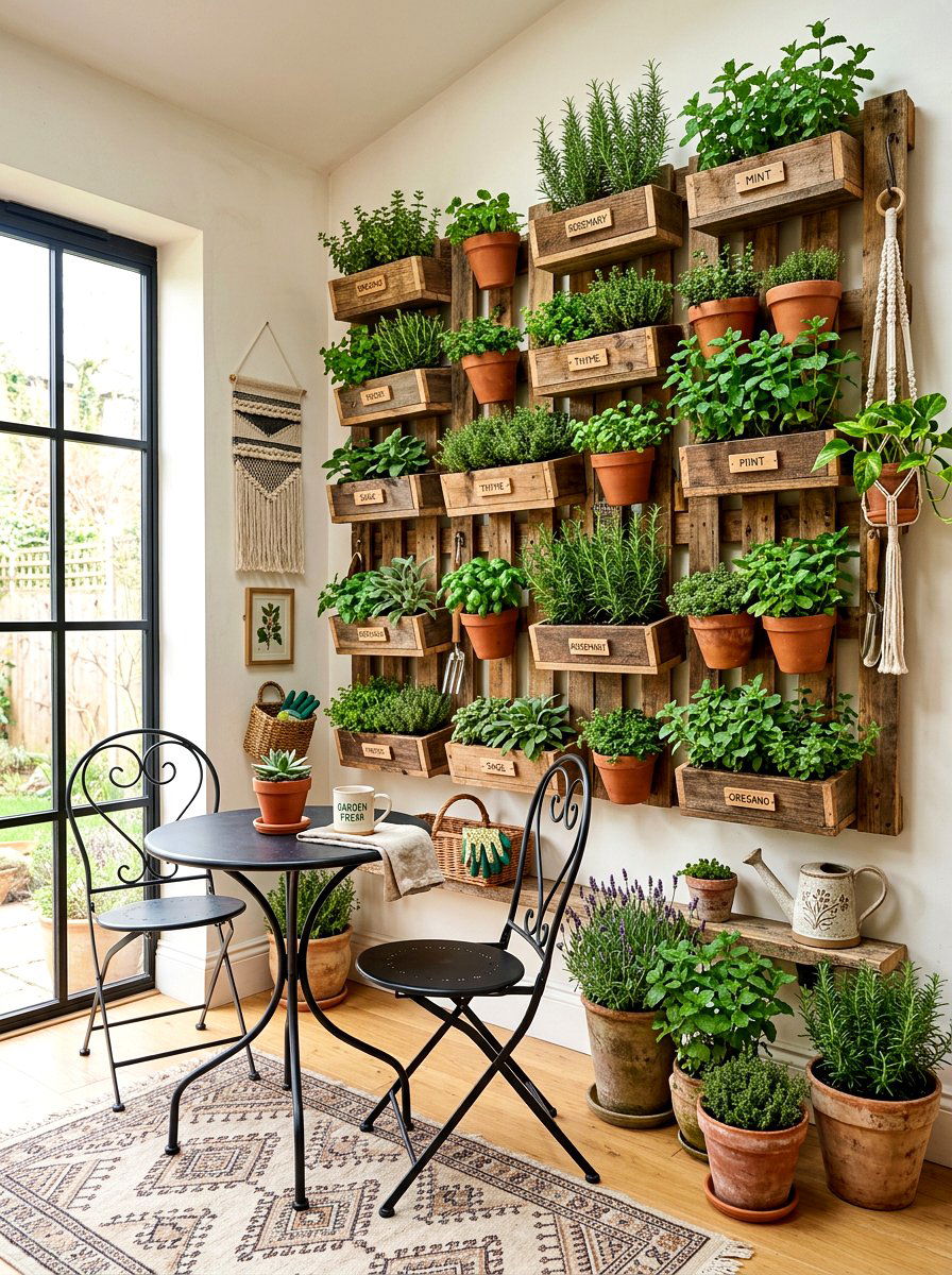 Vertical Herb Garden - 30 living privacy wall ideas