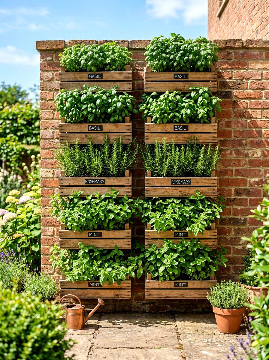 Vertical Herb Garden - 30 small backyard ideas