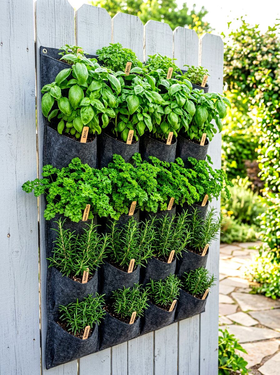 Vertical Herb Garden - 30 small space container garden ideas