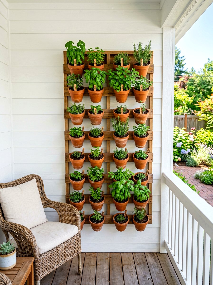 Vertical Herb Garden - 30 spring front porch ideas