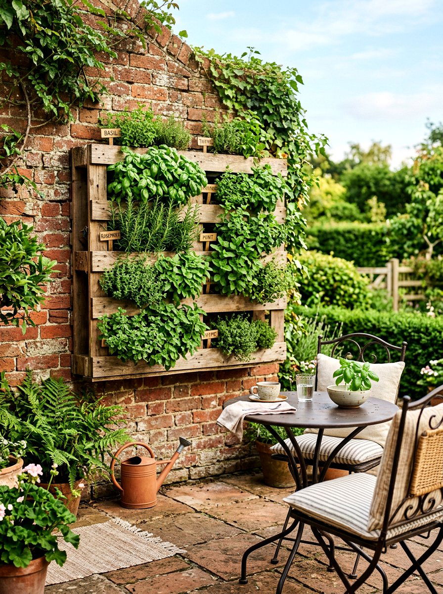 Vertical Herb Garden - 30 summer entertaining patio ideas