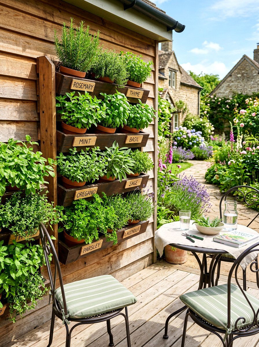 Vertical Herb Garden - 30 budget deck ideas