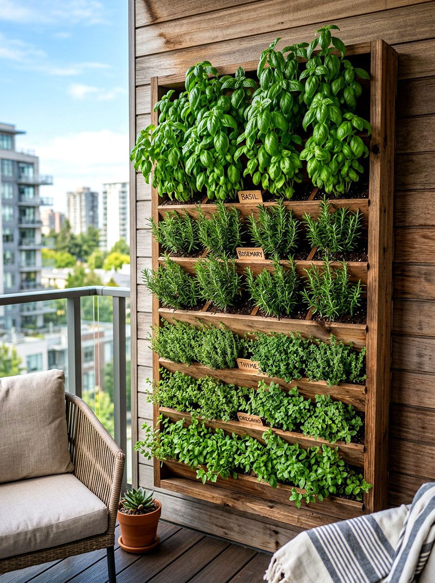 Vertical Herb Garden - 30 budget landscaping ideas