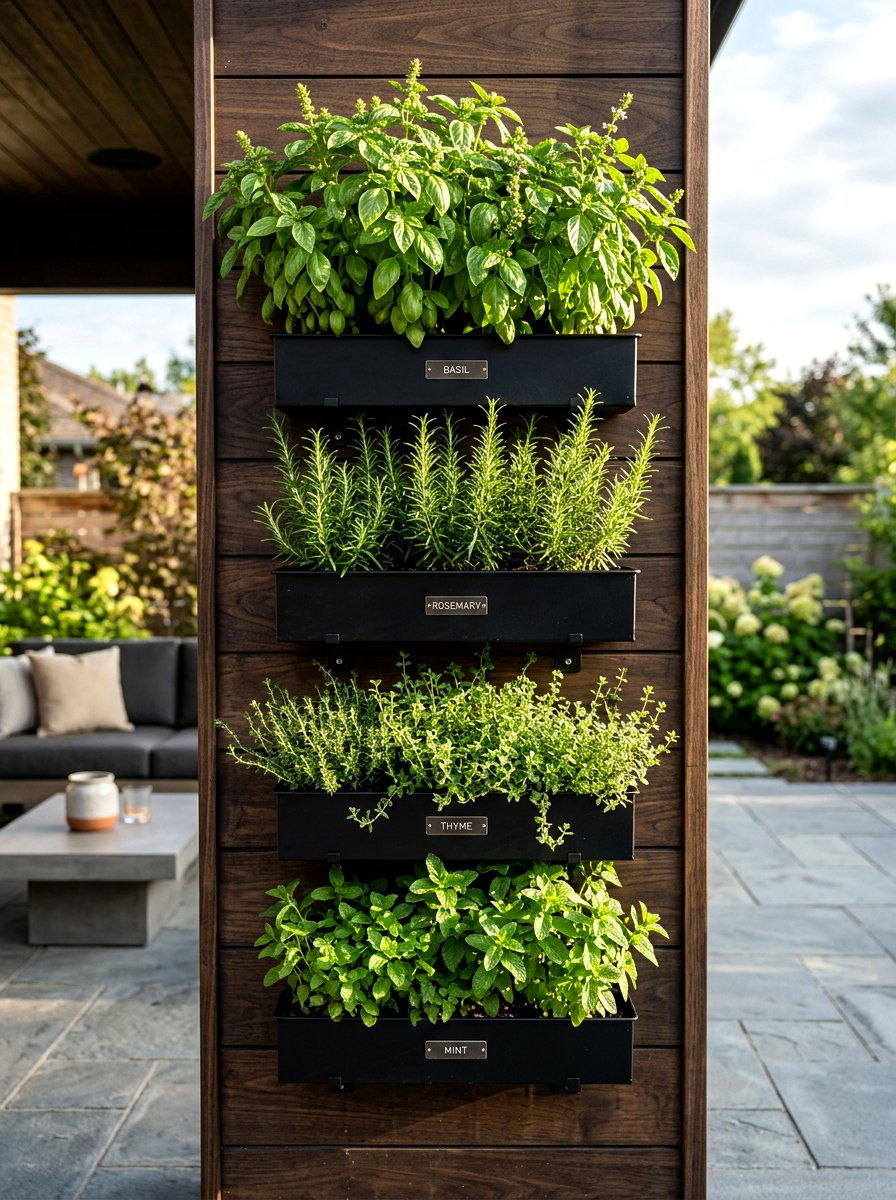 Vertical Herb Garden - 30 edible patio garden ideas