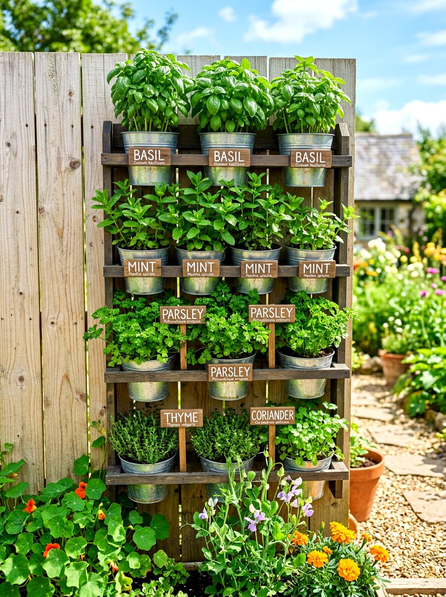 Vertical Herb Garden Fence - 30 fence vertical garden ideas