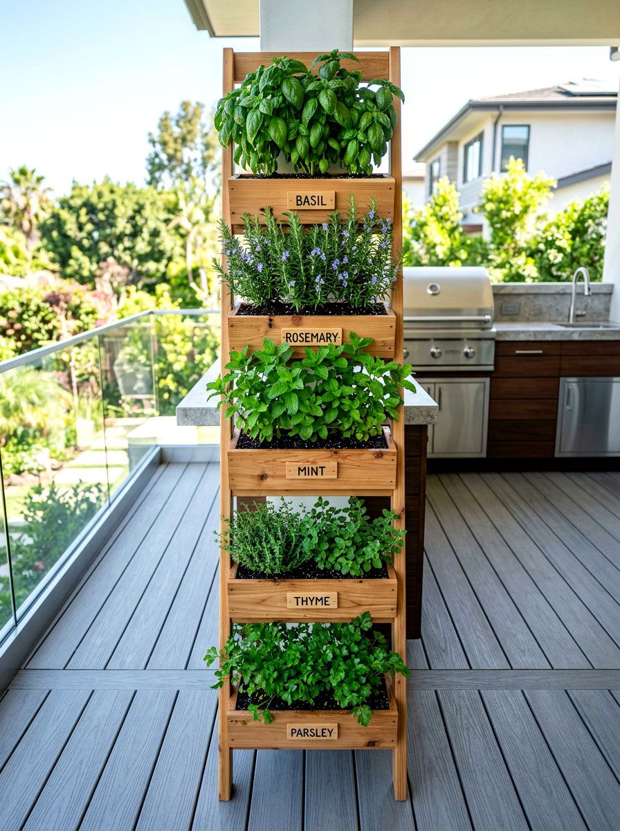 Vertical Herb Garden Ladder - 30 ladder planter ideas