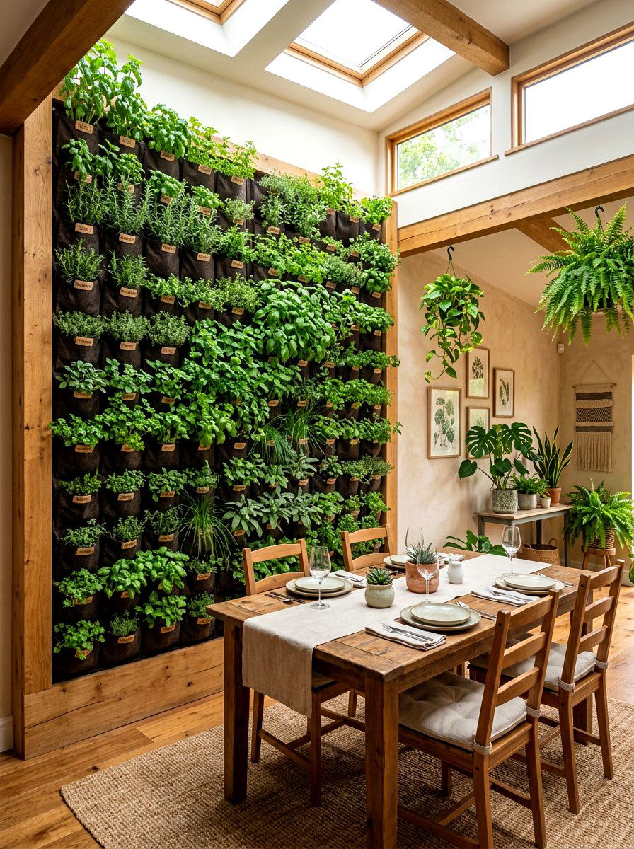 Vertical Herb Garden Wall - 30 herb garden shelf ideas